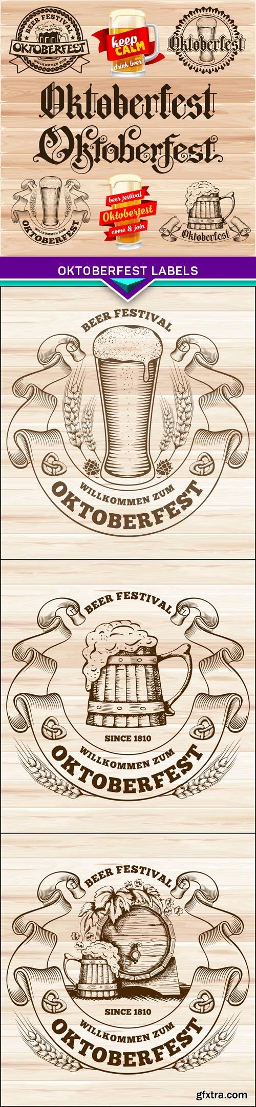 Oktoberfest labels 4X EPS