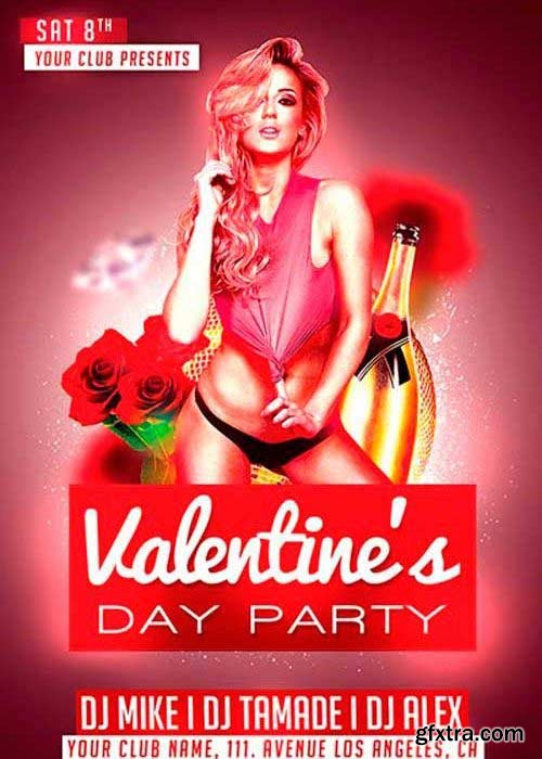 Valentines Day V9 Club Flyer Template