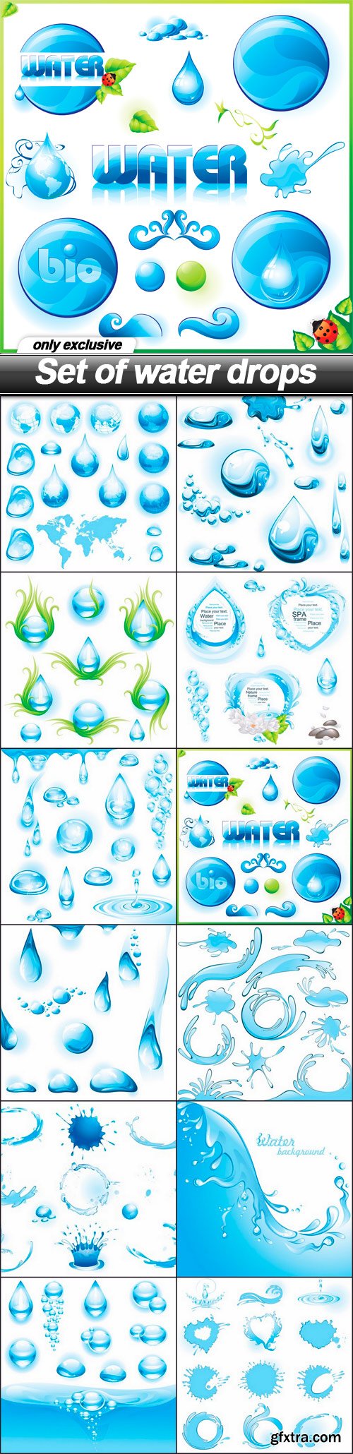 Set of water drops - 12 EPS