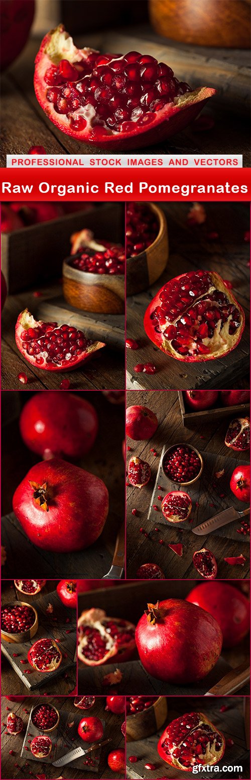 Raw Organic Red Pomegranates - 9 UHQ JPEG