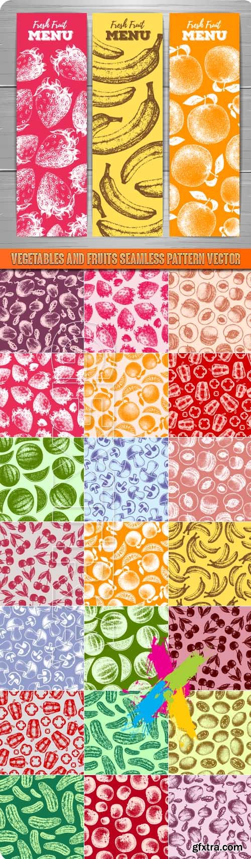Vegetables and fruits seamless pattern vector