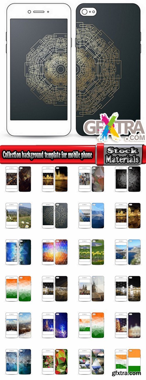 Collection background template for mobile phone cover pattern 25 EPS