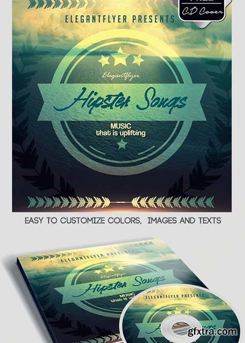 Hipster Songs V1 CD Cover PSD Template