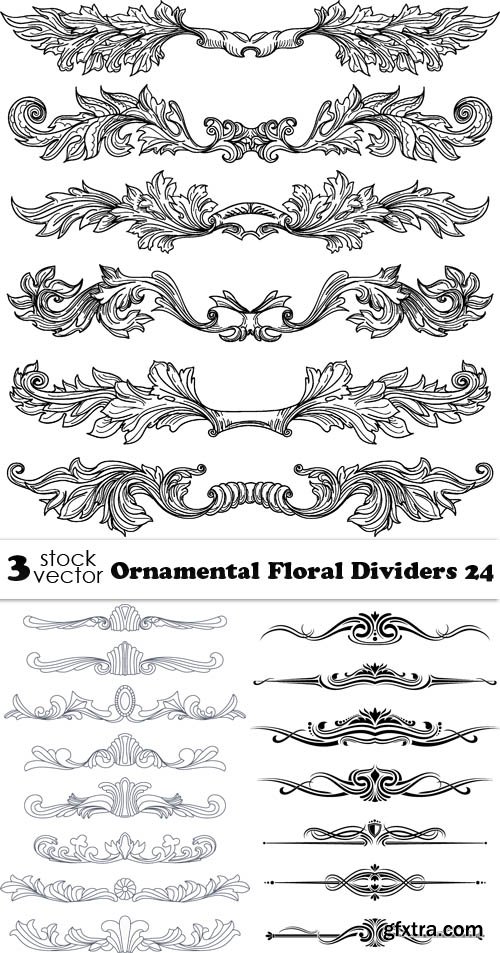 Vectors - Ornamental Floral Dividers 24