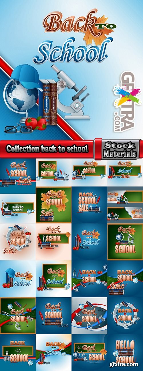 Collection back to school academic year education process 25 EPS