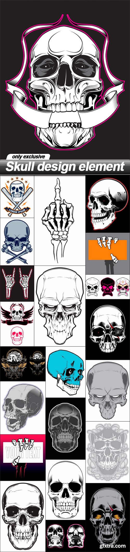 Skull design element - 22 EPS