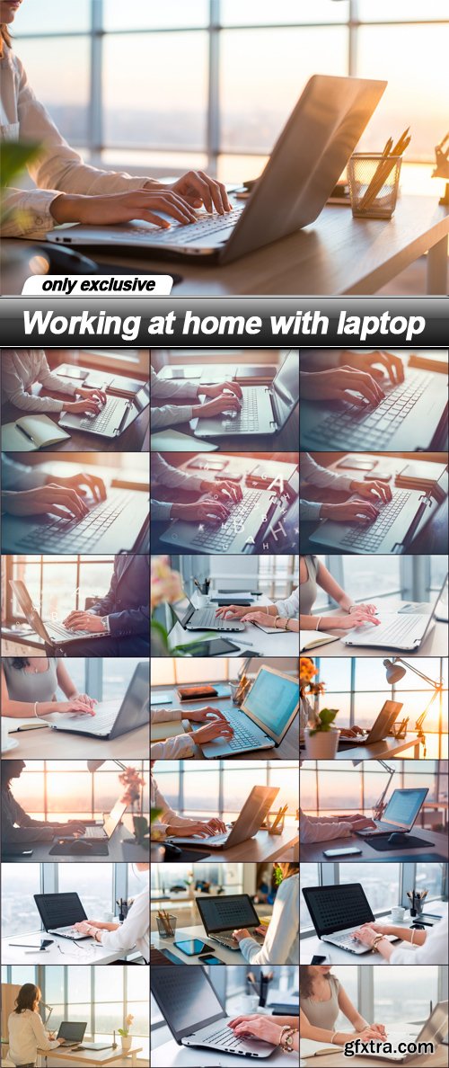 Working at home with laptop - 21 UHQ JPEG