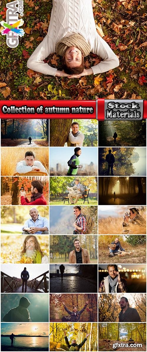 Collection of autumn nature man boy yellow leaf forest 25 HQ Jpeg