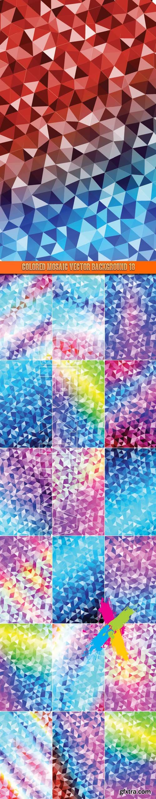 Colored mosaic vector background 18