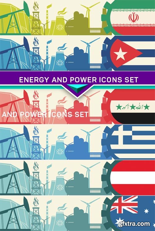 Energy and Power icons set 6X EPS