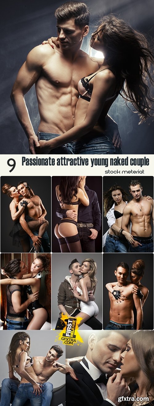 Passionate attractive young naked couple