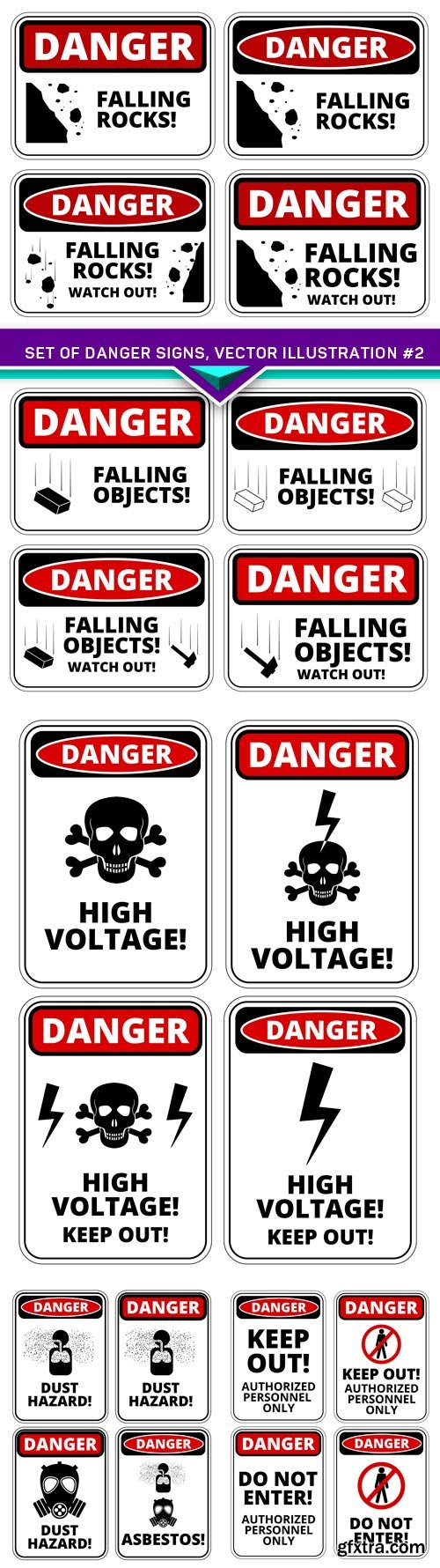 Set of danger signs, vector illustration #2 5X EPS