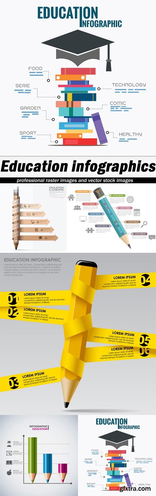 Education infographics - 5 EPS