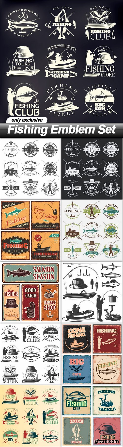 Fishing Emblem Set - 11 EPS