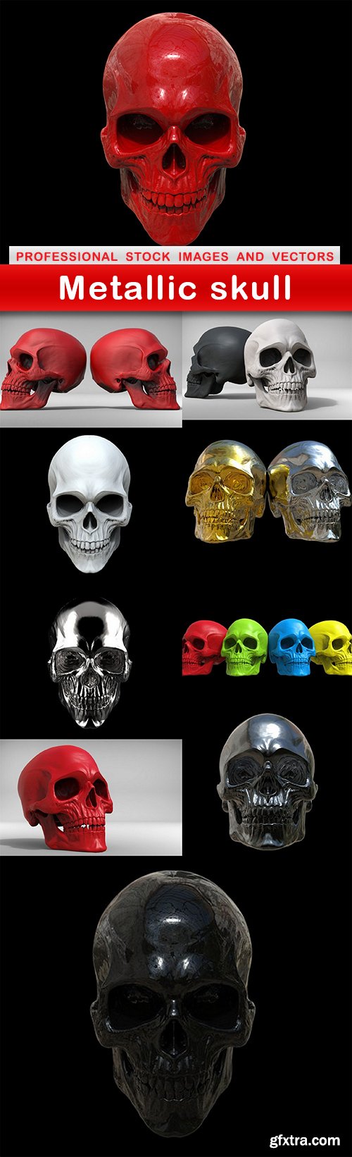 Metallic skull - 10 UHQ JPEG