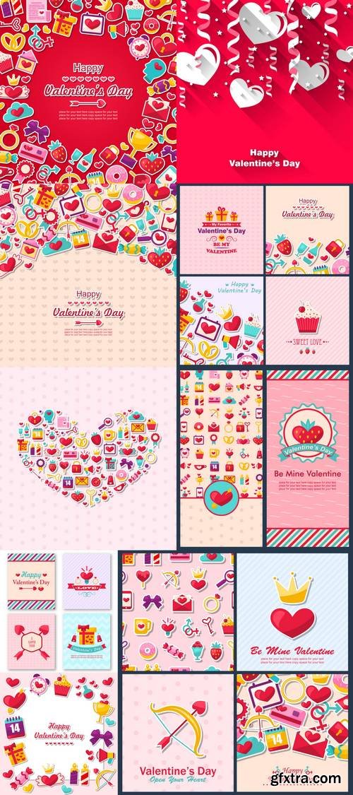 Card for Valentine\'s Day 9xEPS