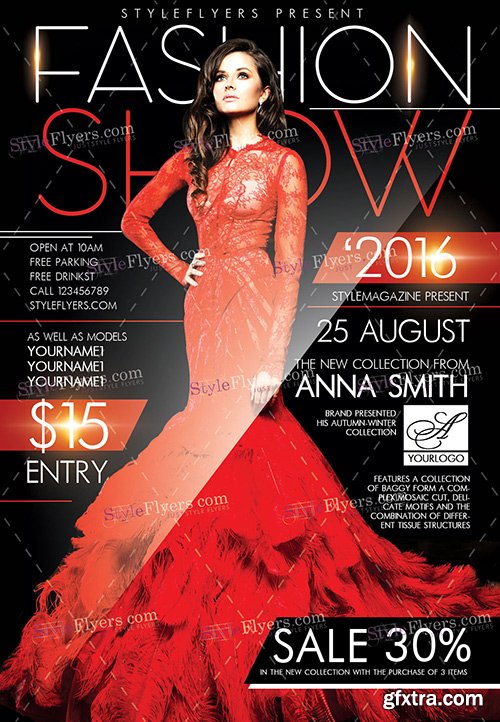 Fashion Show PSD Flyer Template + Facebook Cover