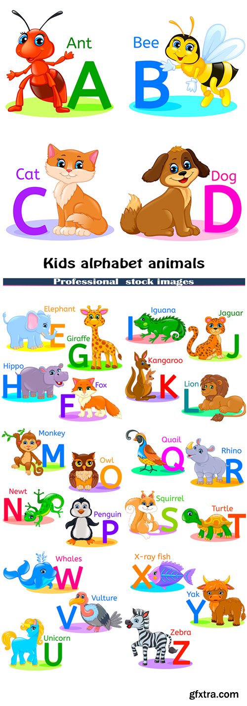 Kids Alphabet Animals 7xEPS