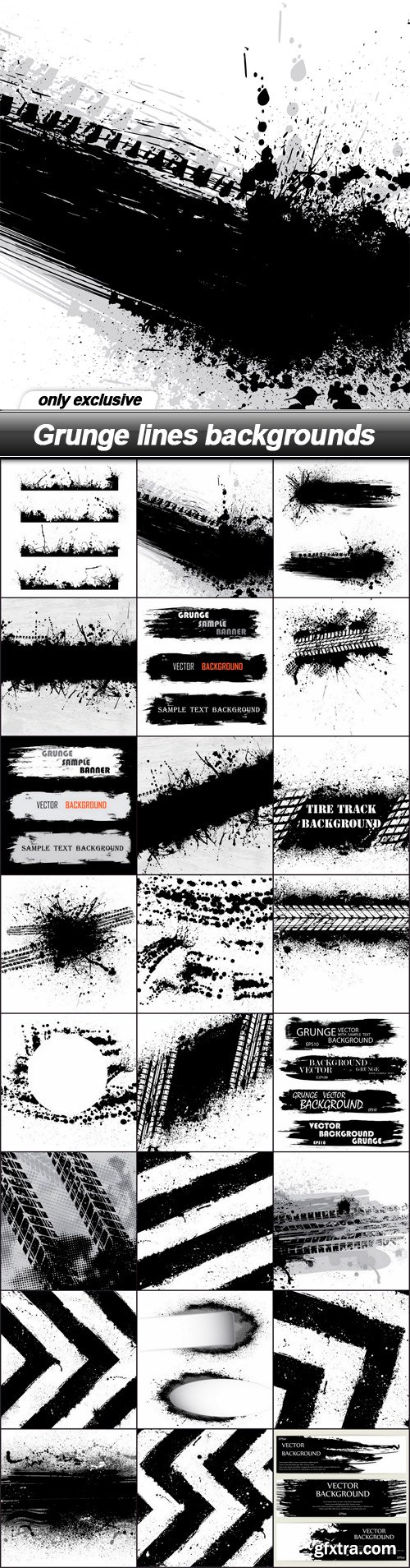 Grunge lines backgrounds - 24 EPS