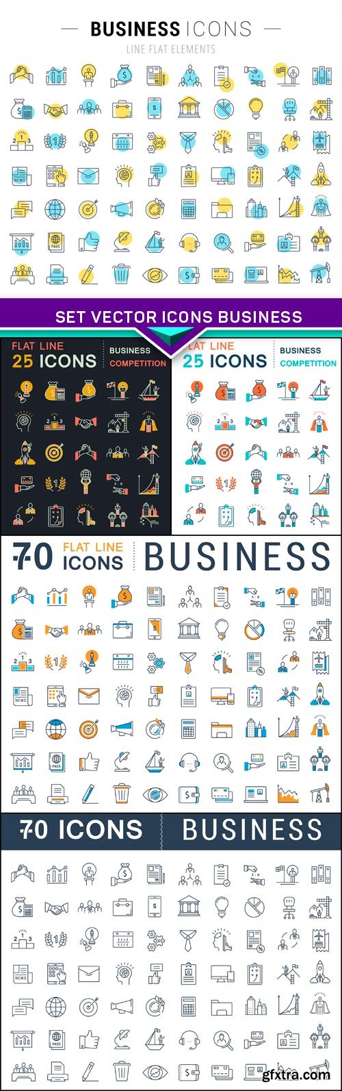 Set Vector Icons Business 5X EPS