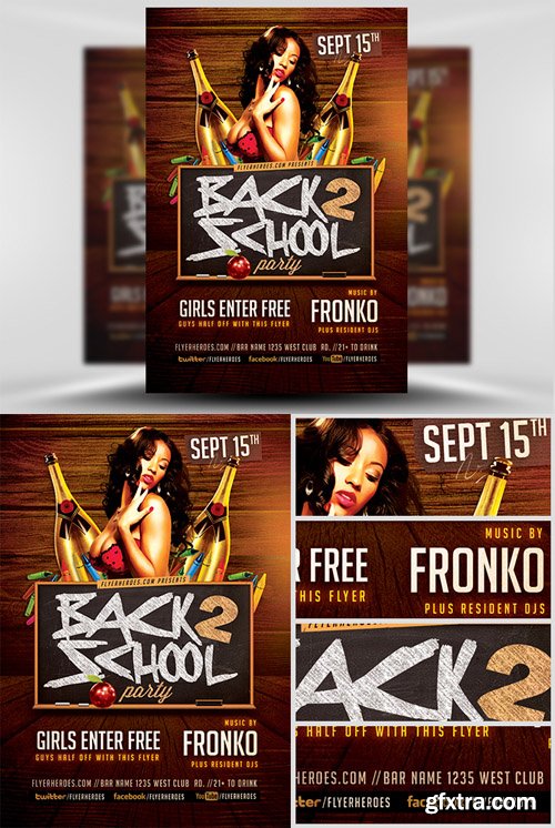 Back To School Party Flyer Template 8