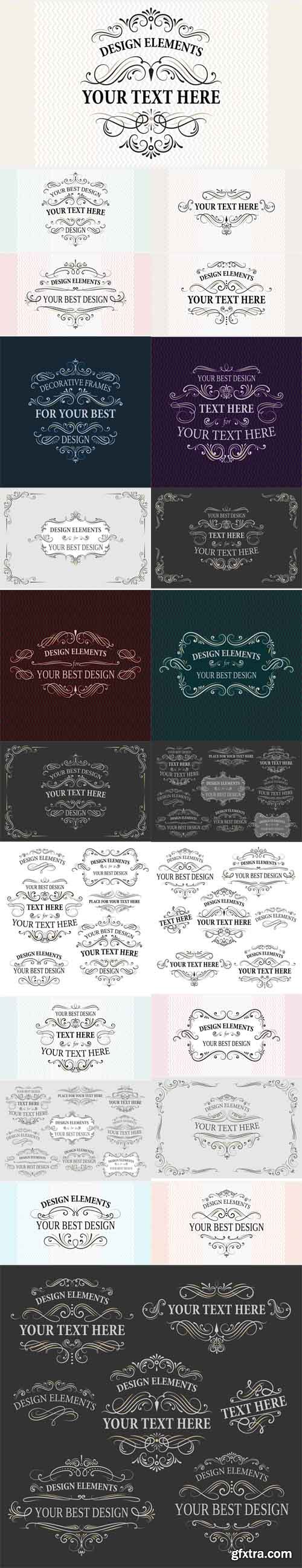 Vector Set - Decorative Swirly Frames for Your Design