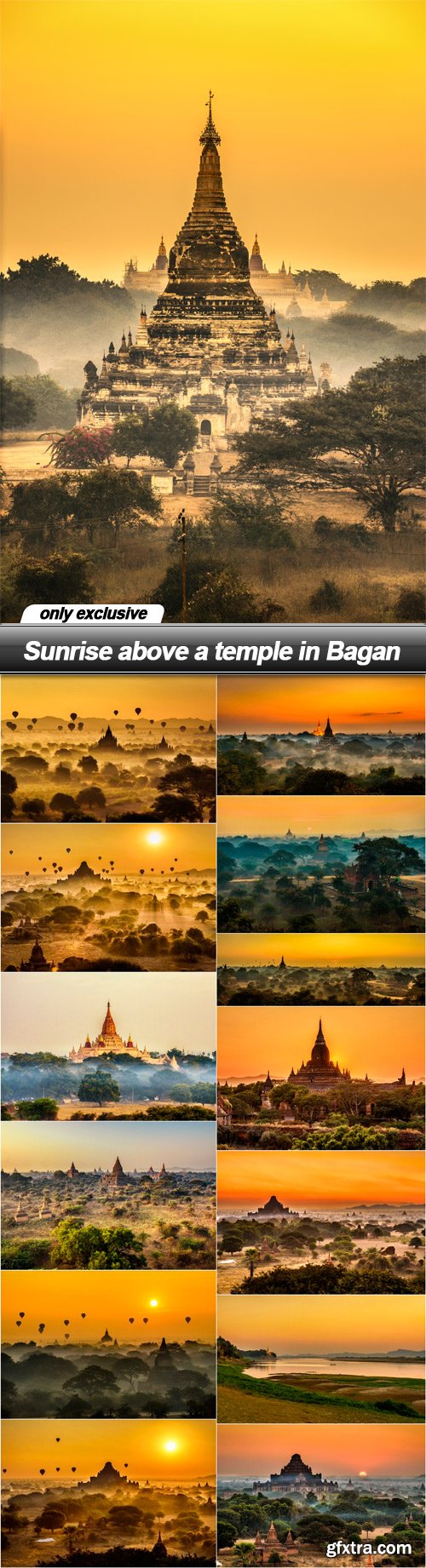 Sunrise above a temple in Bagan - 14 UHQ JPEG