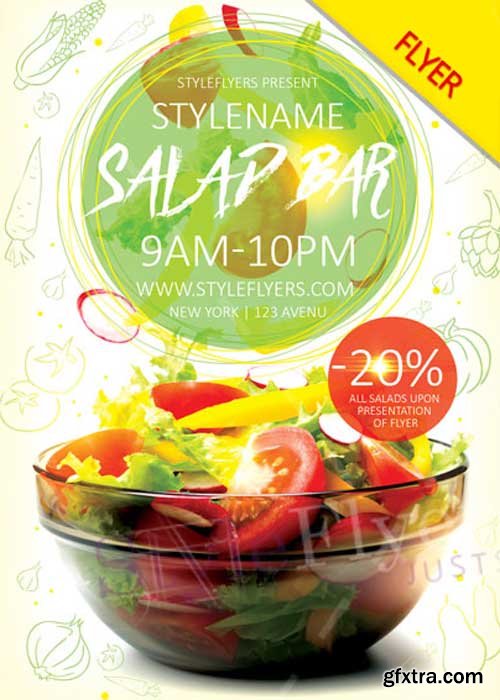 Salad Bar Flyer V1 PSD Flyer Template