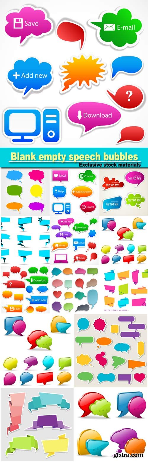 Blank empty speech bubbles for infographics vector illustration
