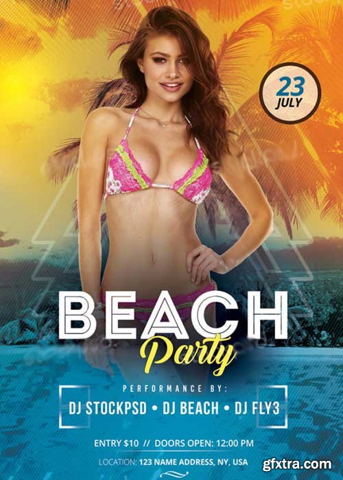 Beach Party V10 PSD Flyer Template