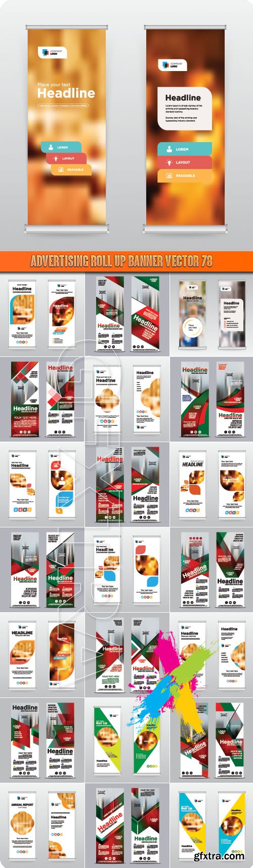 Advertising Roll up banner vector 78
