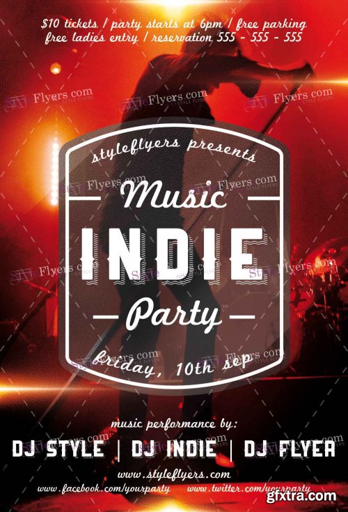 Indie Music Party PSD Flyer Template