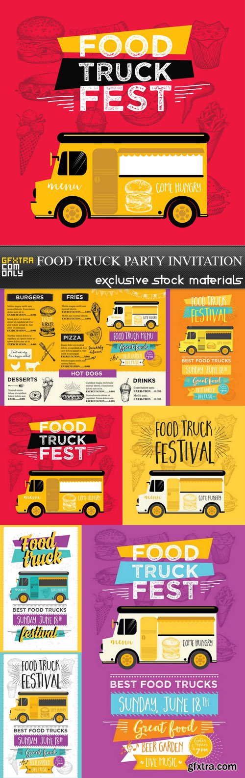 Food Truck Party Invitation - 6 EPS