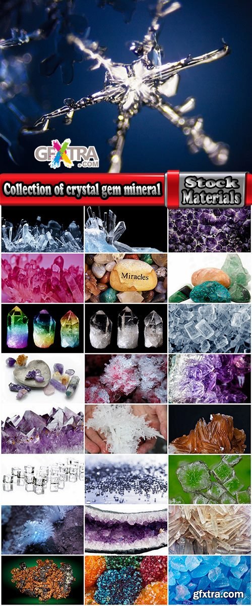 Collection of crystal gem mineral 25 HQ Jpeg