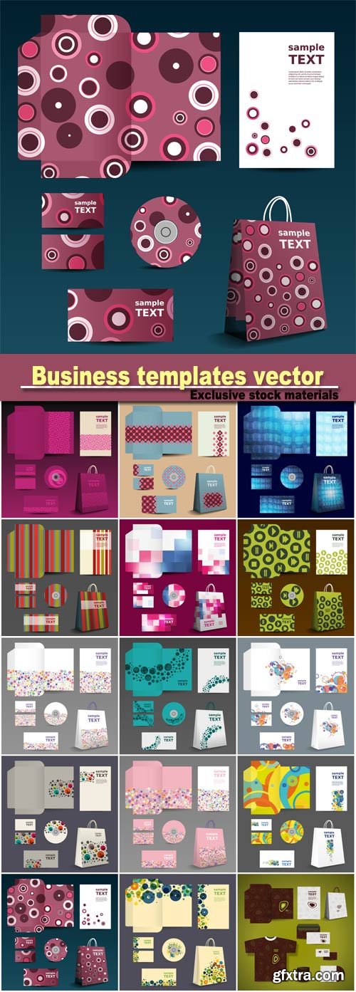 Stationery template, corporate identity business templates vector
