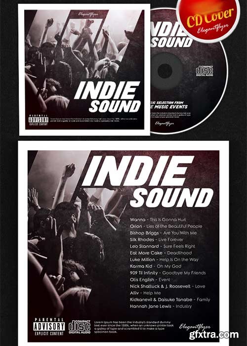 Indie Sound CD Cover PSD Template