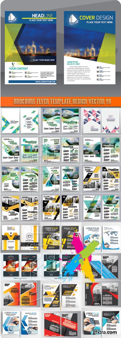 Brochure flyer template design vector 90