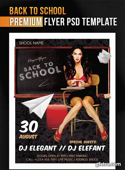 Back to School – Flyer PSD Template + Facebook Cover