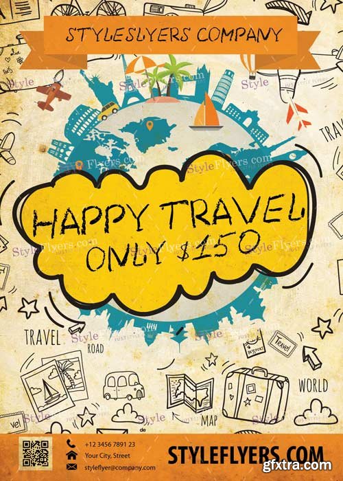 Happy Travel V3 PSD Flyer Template