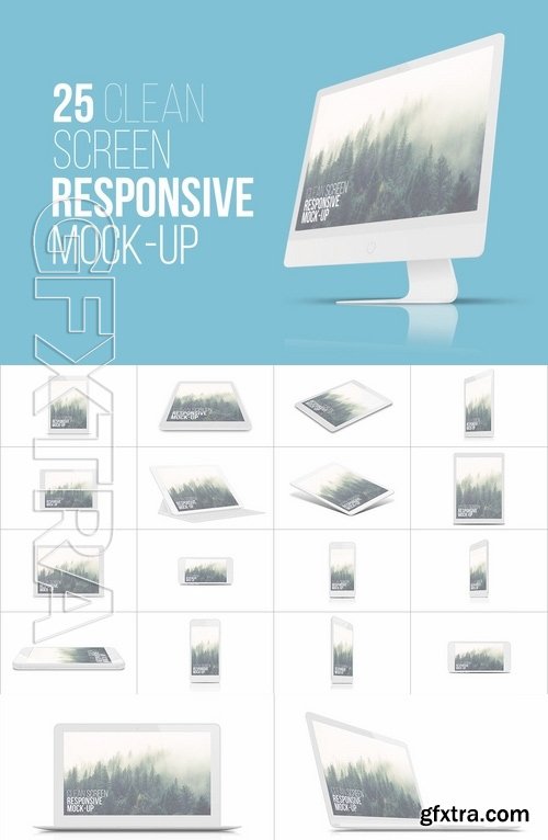 25 Clean Screen Responsive Mockups