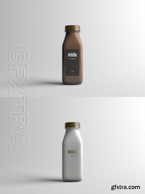 Milk Bottle Packaging Mock-Up