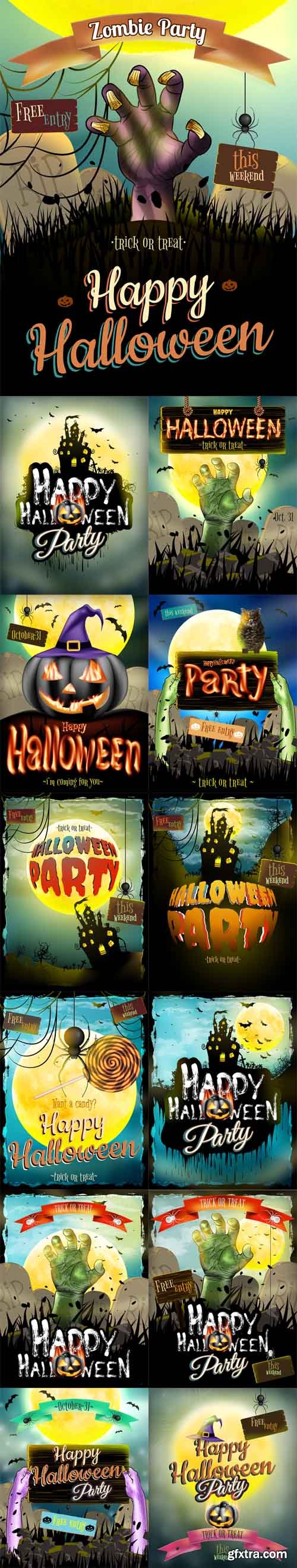Vector Set - Halloween Posters for Holiday