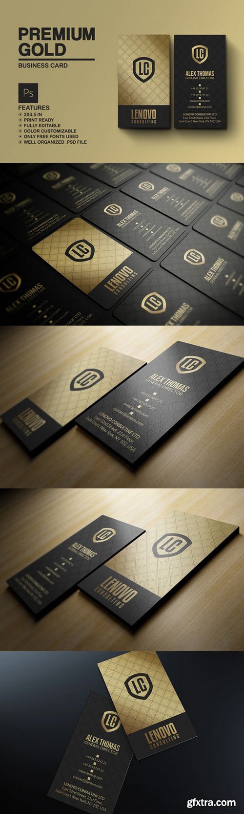 CM - Premium Gold And Black Business Card 786200