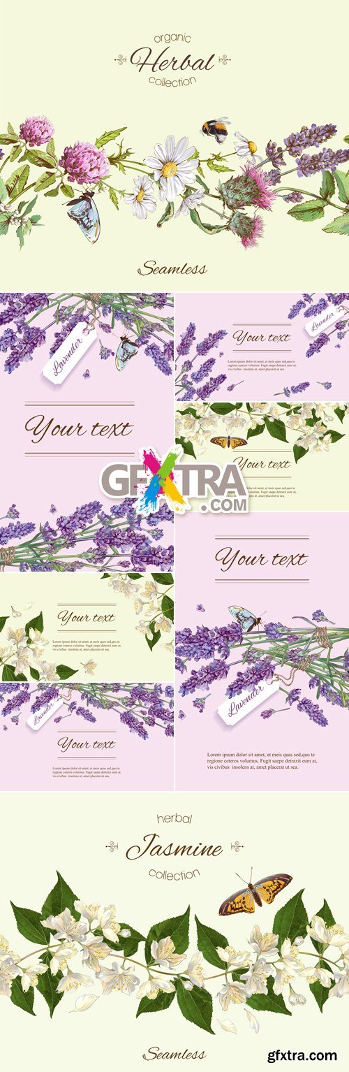 Vintage Banners with Flowers Vector