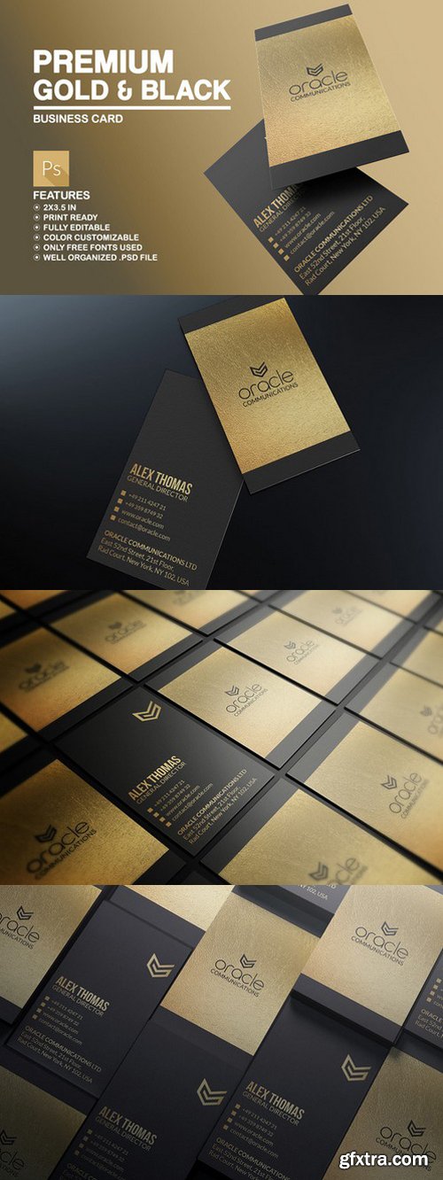CM - Premium Gold And Black Business Card 588795