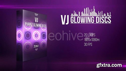 VJ Purple Glowing Discs - HD Video Footage