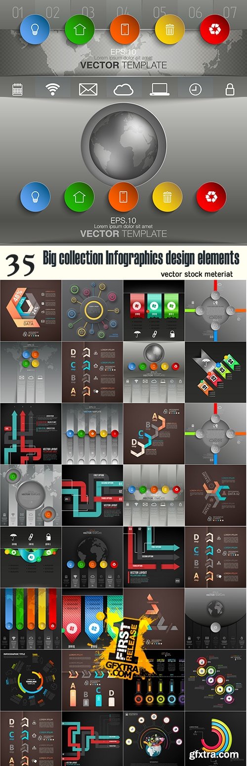 Big collection Infographics design elements
