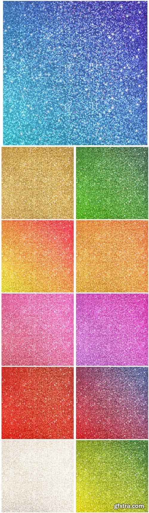 Vector Set - Color Glitter Backgrounds, Shiny Texture