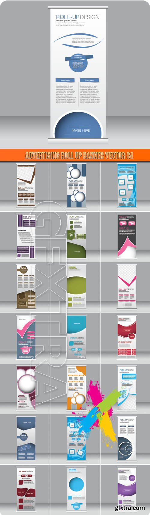 Advertising Roll up banner vector 84