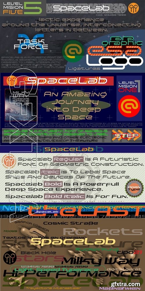 Spacelab - 4 fonts: $50.00